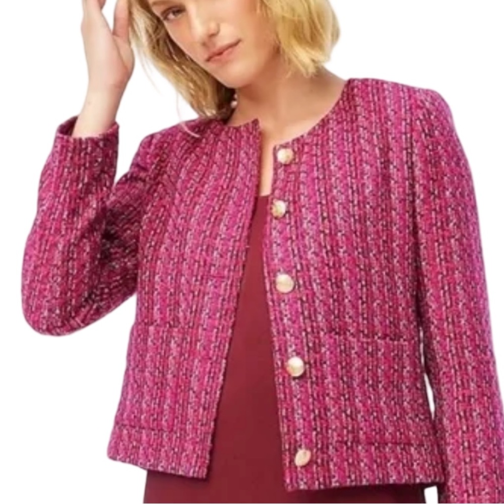 J. Crew Pink Tweed Lady Jacket